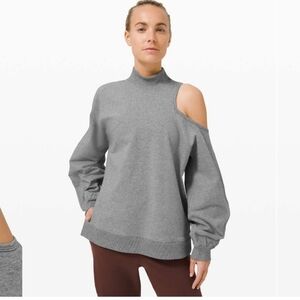 NWT Lululemon LA Asymmetrical Cut-Out Crew Size 12 Heathered Core Medium Grey